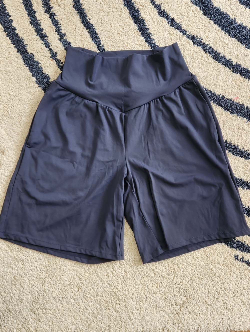 HALARA - NWOT - Navy Blue Long Shorts, L, 9"